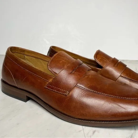Steve Madden Darlton Cognac Leather Men’s Penny Loafer 10D