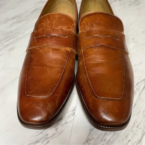 Steve Madden Darlton Cognac Leather Men’s Penny Loafer 10D