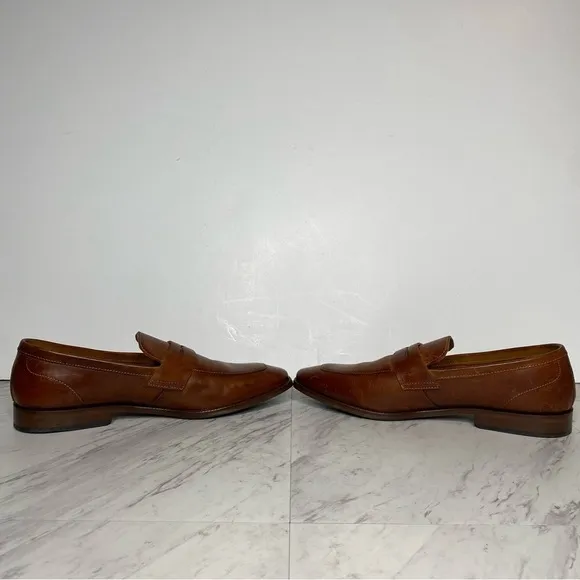 Steve Madden Darlton Cognac Leather Men’s Penny Loafer 10D