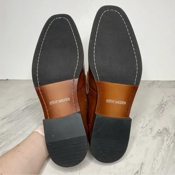 Steve Madden Darlton Cognac Leather Men’s Penny Loafer 10D