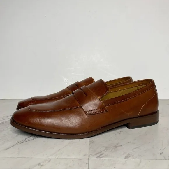 Steve Madden Darlton Cognac Leather Men’s Penny Loafer 10D