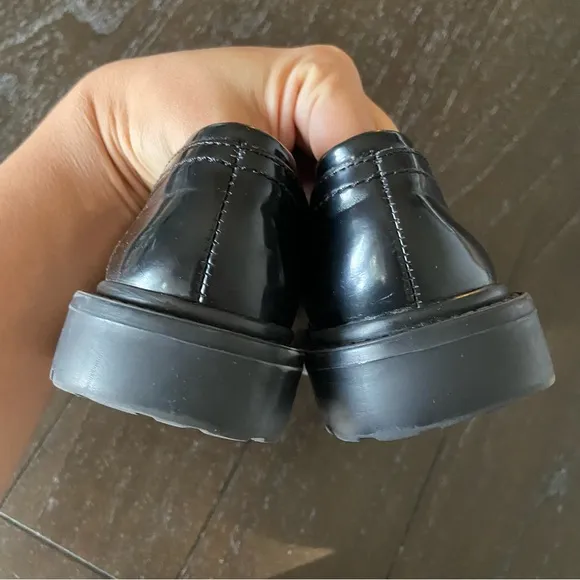Steve Madden Girls Lando Loafer Flats‎ Patent Vegan Leather Horsebit Size 2