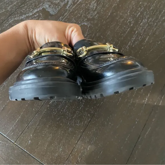 Steve Madden Girls Lando Loafer Flats‎ Patent Vegan Leather Horsebit Size 2