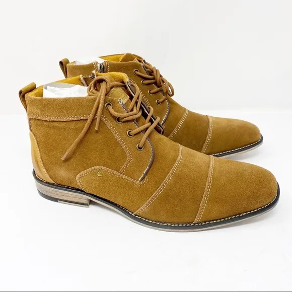 Steve Madden Krane Suede Leather Boots Tan Sz 9 NWT