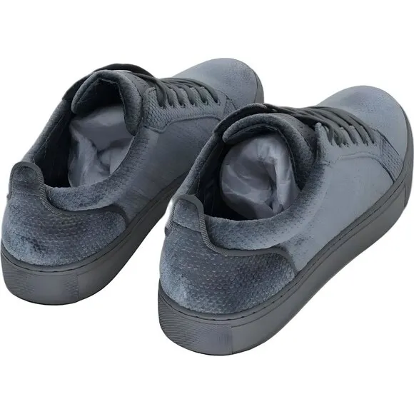 Steve Madden Men's Grey Velvet Sneakers Size 10 - Low-Top Style