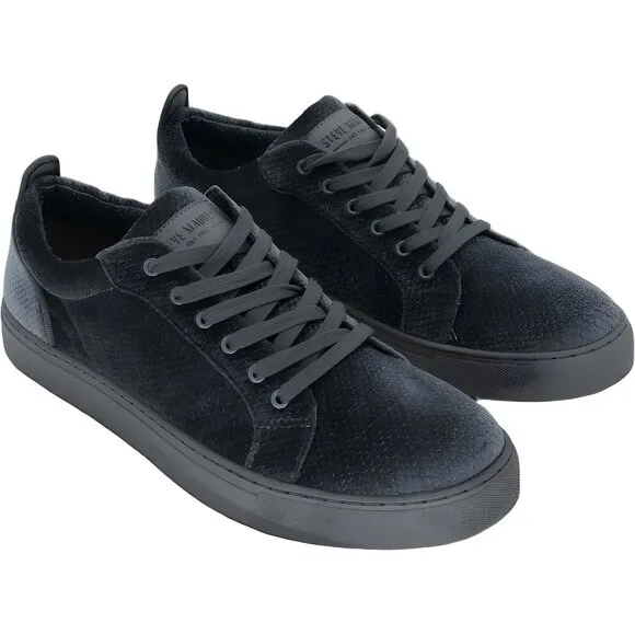 Steve Madden Men's Grey Velvet Sneakers Size 10 - Low-Top Style
