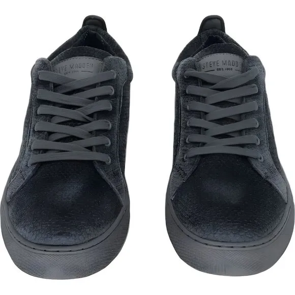 Steve Madden Men's Grey Velvet Sneakers Size 10 - Low-Top Style
