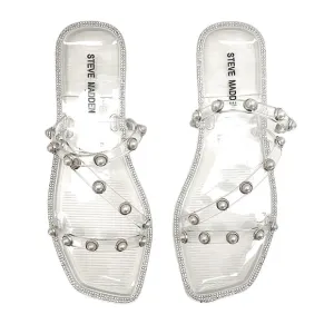 STEVE MADDEN NONII Clear/Pearl Embellished Sandals. Women's Size 7