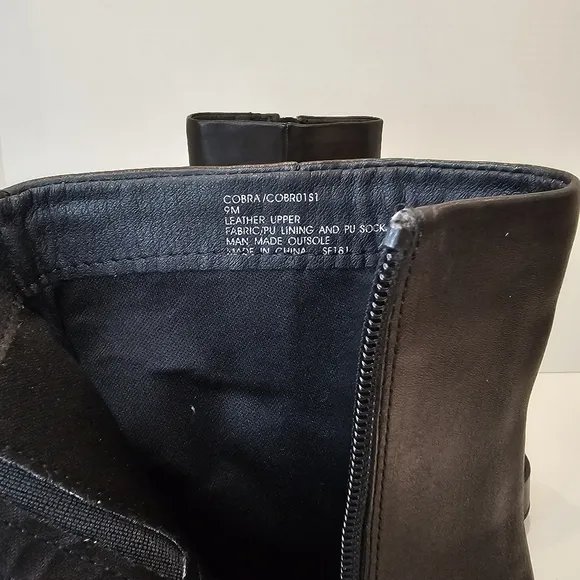 Steve Madden Platform Boots Women's Size 9 Black Leather NWOT Square Toe