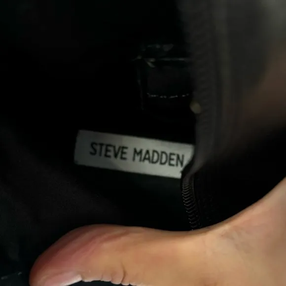 Steve Madden Sameera Black Leather Festival Platform Moto Boots Sz 6M