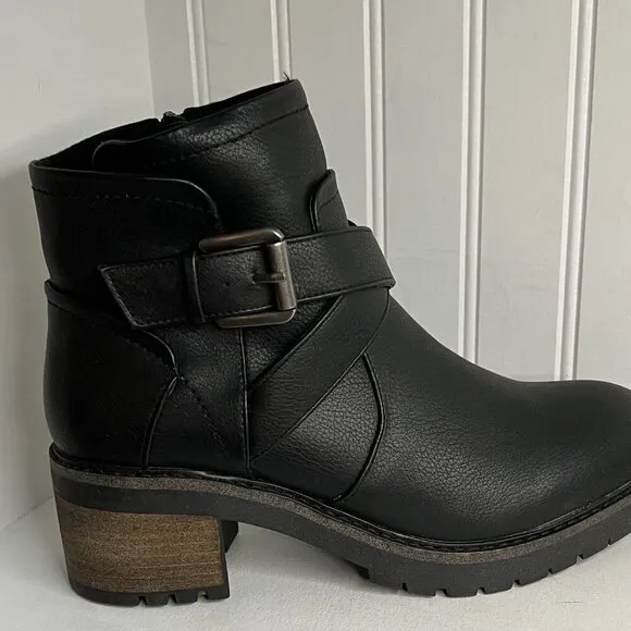Steve Madden Womens Vannessah Black Comba Boots 10 Medium (B,M)