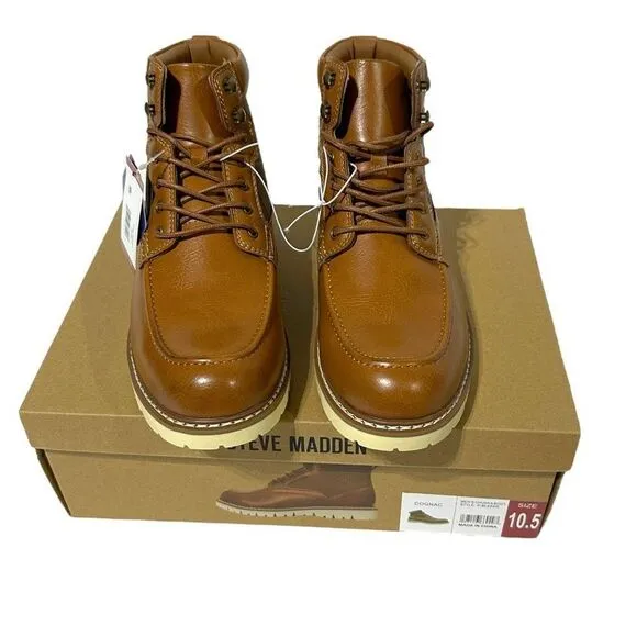Steve Madden Men's Bleeker Boot Color Cognac Size 10.5