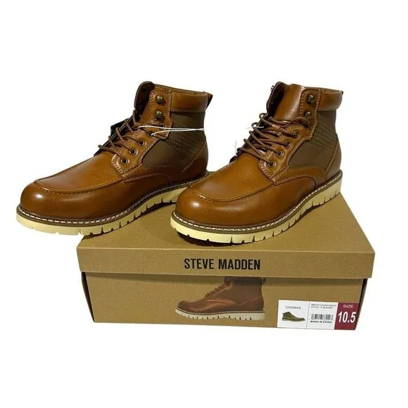 Steve Madden Men's Bleeker Boot Color Cognac Size 10.5