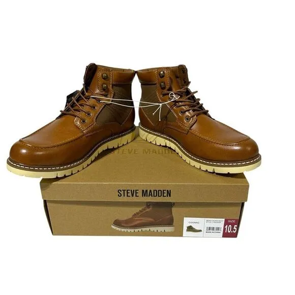 Steve Madden Men's Bleeker Boot Color Cognac Size 10.5