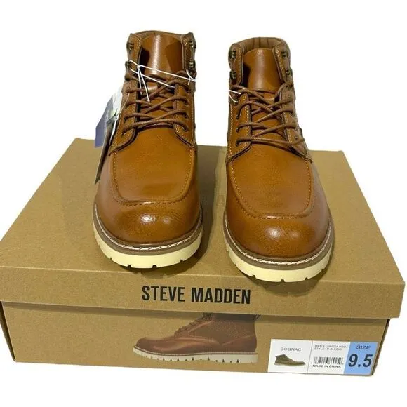 Steve Madden Men's Bleeker Boot Color Cognac Size 9.5