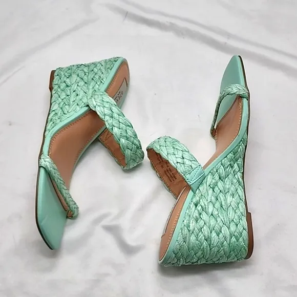 STEVE NEW YORK ARDY ESPADRILLE WEDGE SANDALS MINT WOMENS SIZE 7 NWOB