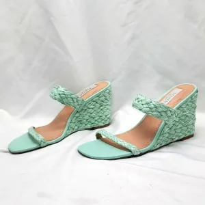 STEVE NEW YORK ARDY ESPADRILLE WEDGE SANDALS MINT WOMENS SIZE 7 NWOB