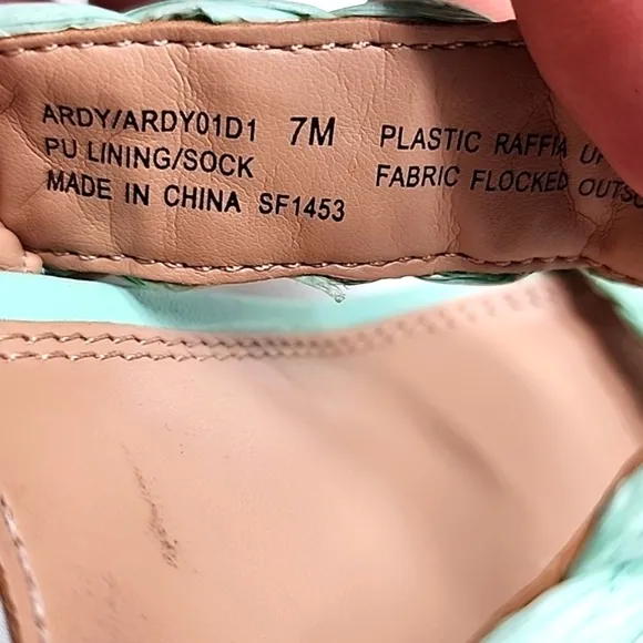 STEVE NEW YORK ARDY ESPADRILLE WEDGE SANDALS MINT WOMENS SIZE 7 NWOB
