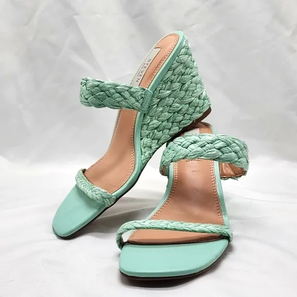 STEVE NEW YORK ARDY ESPADRILLE WEDGE SANDALS MINT WOMENS SIZE 7 NWOB