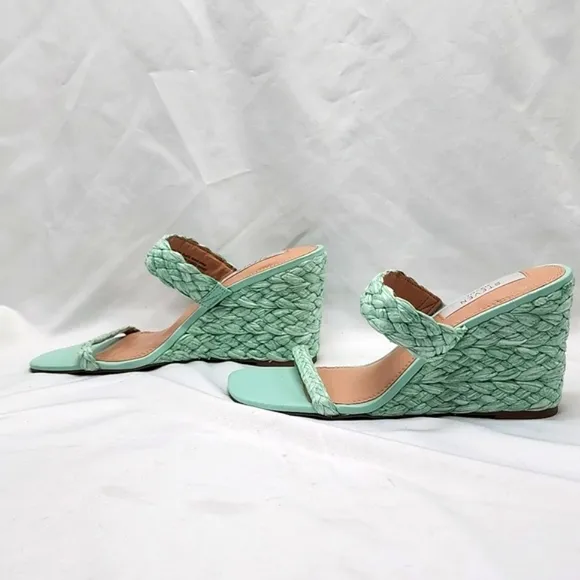 STEVE NEW YORK ARDY ESPADRILLE WEDGE SANDALS MINT WOMENS SIZE 7 NWOB