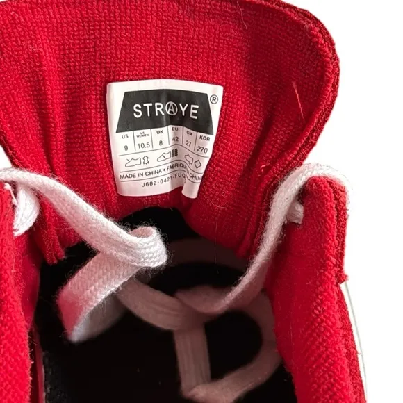 Straye Logan Red Flame Suede Sneakers Size M9 W 10.5
