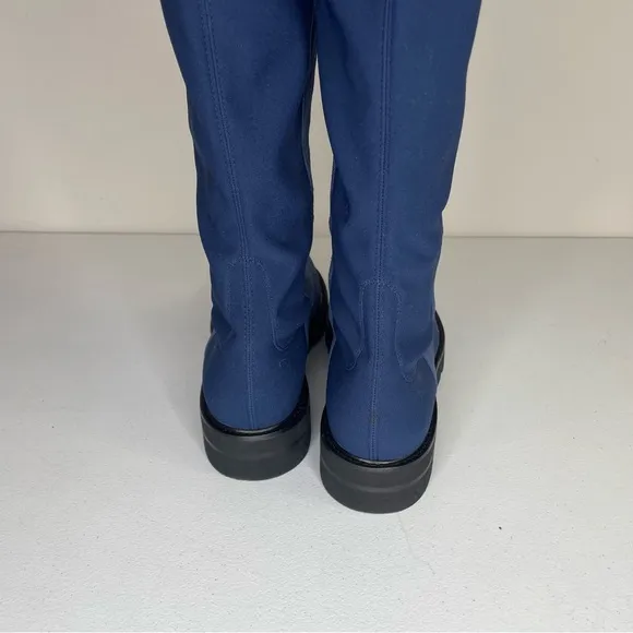 Stuart Weitzman 5050 Lift City Boots Blue Suede size 9.5 NWOB