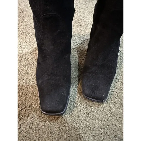 Stuart Weitzman Black Leather Suede Boots Women’s 7.5 Knee High Resist Gore Tex