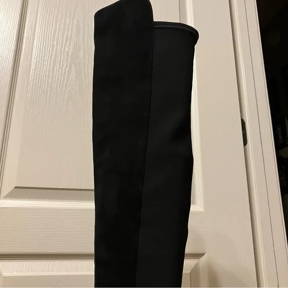 STUART WEITZMAN Boots 5050 Black SUEDE Stretch OTK - Sz 8 M Made in Spain
