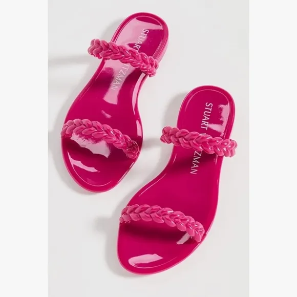 Stuart Weitzman Braida Sawyer Jelly Sandals- Orchid Pink Sz 11