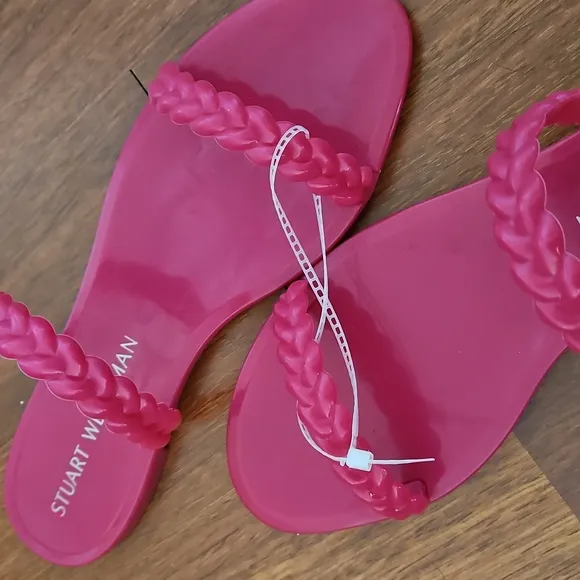 Stuart Weitzman Braida Sawyer Jelly Sandals- Orchid Pink Sz 11