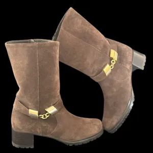 Stuart Weitzman Chocolate Brown Suede Mid-Calf Boots