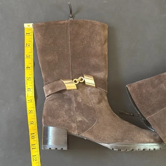 Stuart Weitzman Chocolate Brown Suede Mid-Calf Boots