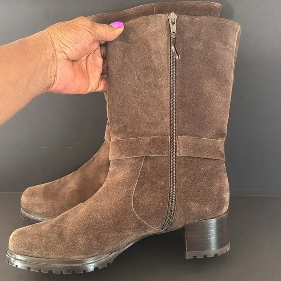 Stuart Weitzman Chocolate Brown Suede Mid-Calf Boots