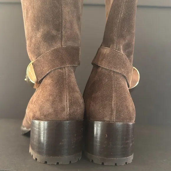 Stuart Weitzman Chocolate Brown Suede Mid-Calf Boots