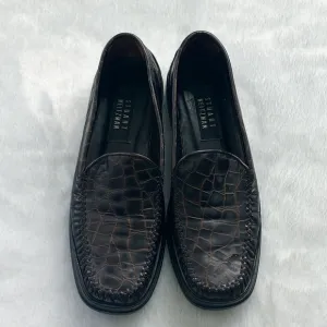 Stuart Weitzman Croc Alligator Leather Loafers