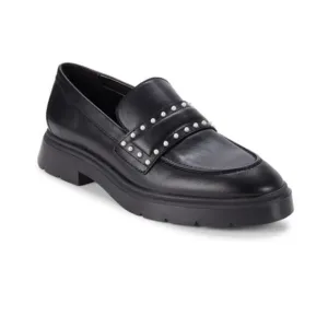 STUART WEITZMAN Darcy Simulated Pearl Studded Leather Loafers