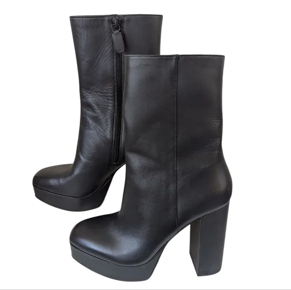 Stuart Weitzman Elegant Black Platform Boots... Size 10