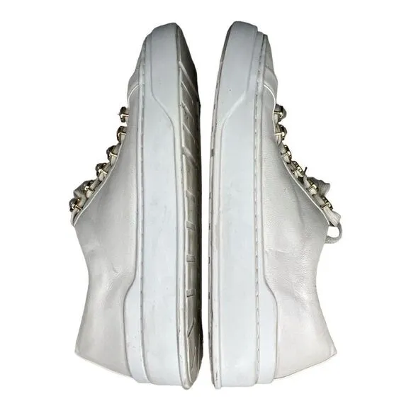 STUART WEITZMAN Women’s Excelsa Cream Leather Sneaker Size 5.5