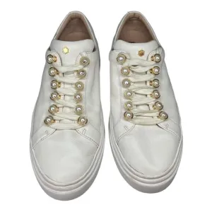 STUART WEITZMAN Women’s Excelsa Cream Leather Sneaker Size 5.5