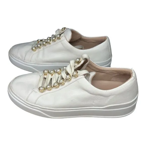 STUART WEITZMAN Women’s Excelsa Cream Leather Sneaker Size 5.5