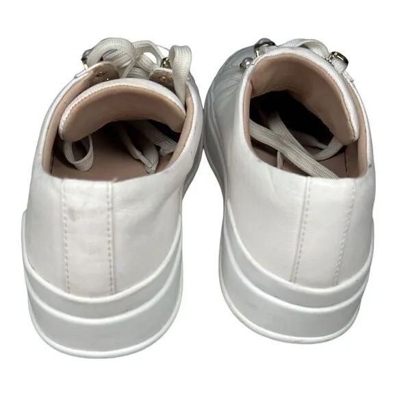 STUART WEITZMAN Women’s Excelsa Cream Leather Sneaker Size 5.5