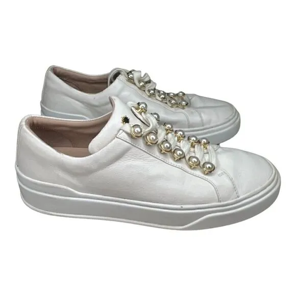 STUART WEITZMAN Women’s Excelsa Cream Leather Sneaker Size 5.5