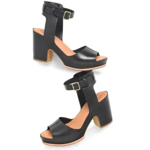 Stunning SEXY classy DOLLBABY Kork Rase NWT Black Platform Sandals 7.5 💋