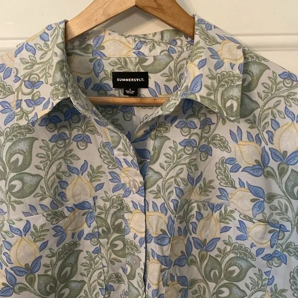 Summersalt Poolside Poplin Button Down Shirt and Shorts Set