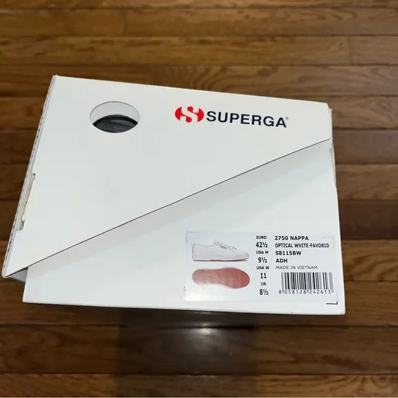 Superga Nappa Leather Lace Up Sneakers Optical White Women’s Size 11 NIB