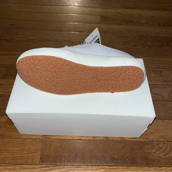 Superga Nappa Leather Lace Up Sneakers Optical White Women’s Size 5