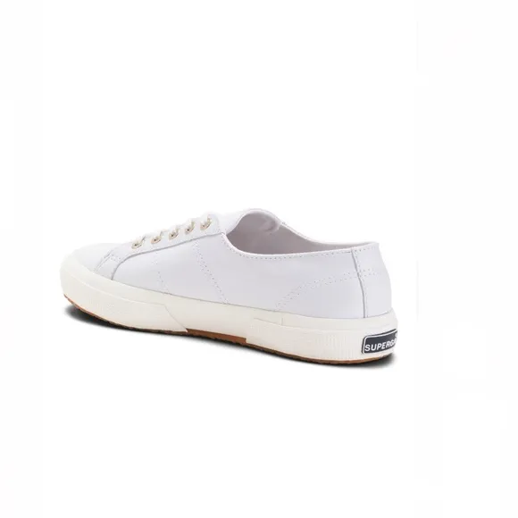 Superga Nappa Leather Lace Up Sneakers Optical White Women’s Size 5