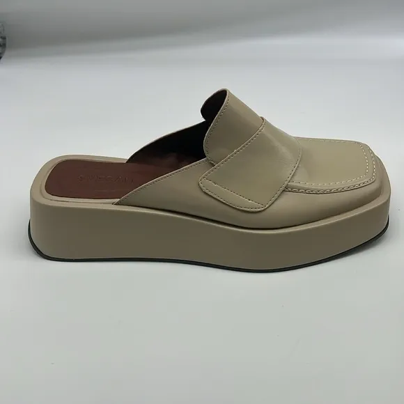 SVEGAN - Vegan Leather Backless Slip On Mule Oxford Platform Loafers Size 40