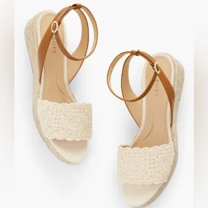 Talbots Women’s Pamela Crochet Wedge Sandal Sz 9