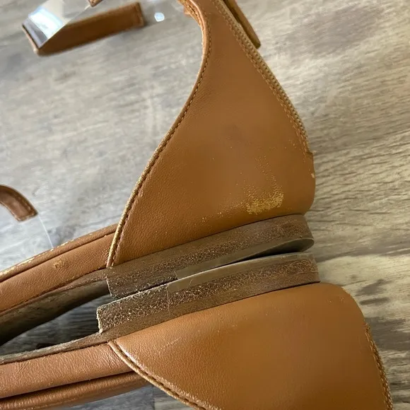 Tamara Mellon Honey Nappa Leather Flatline Sandals 5mm Heels Size 39